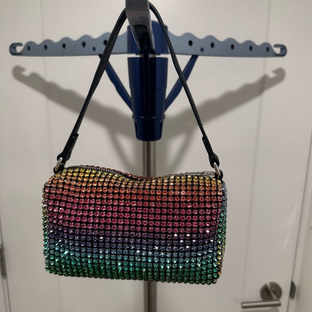 Free People Prism Clutch Rainbow Crystal Rhinestone Small Bag